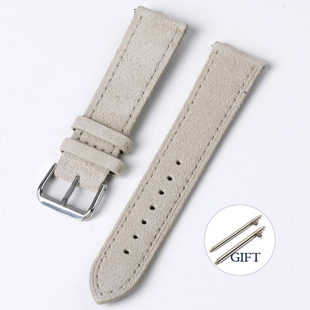 Watchband Vintage Suede Strap for Seiko Cowhide Leather Watch Band for Omega for Rolex  Stitching Bracelet Sport Quick Release Replacement