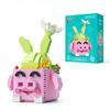 Micro particle building blocks decoration pieces succulent potted flower toys puzzle tide play