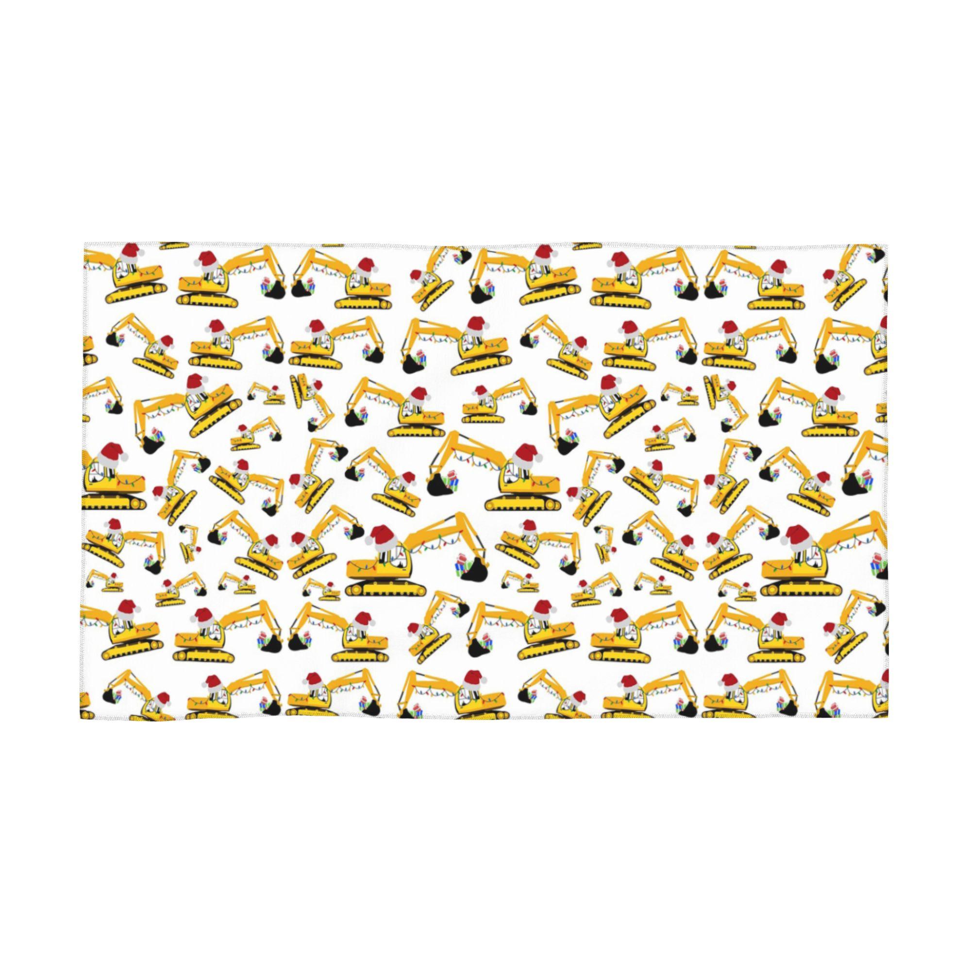 

Christmas Excavator Construction Truck Soft Face Towel Quick Dry Pool Bath Cotton Towels Breathable W40*H60(CM)