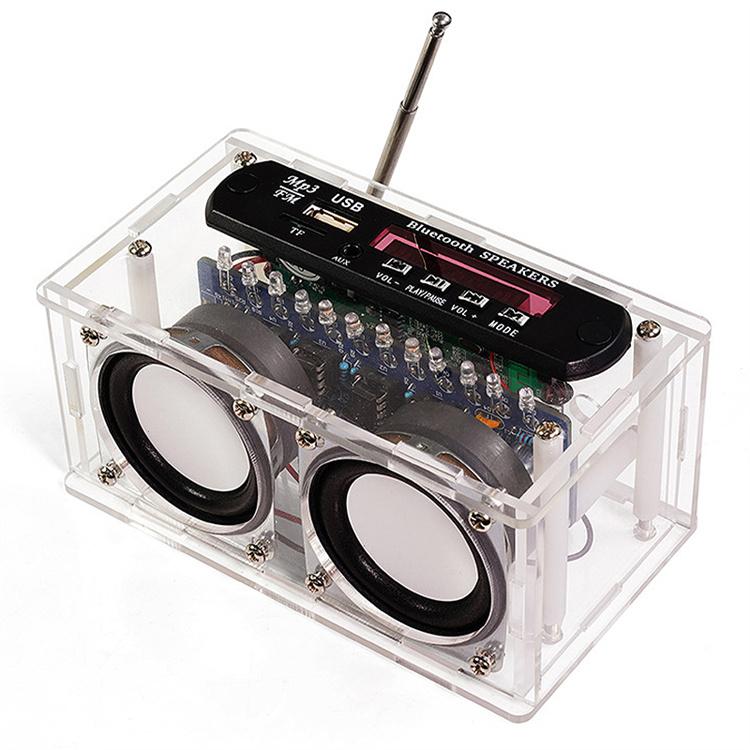 DIY bluetooth Speaker Kit with FM Radio 87.5-108MHZ DIY Soldering Project Practice Electronic Kit Solder Assembly Support U Disk