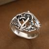 Retro-style hollow mushroom-shaped ring made of copper. Women's jewelry ring. Suitable for daily wear and for office outfits.
