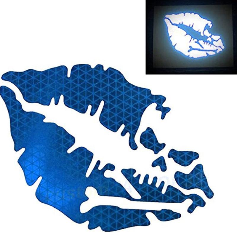 

Car Sticker Sexy Lips Skull Pattern Reflective Honeycomb Personality Sticker синій