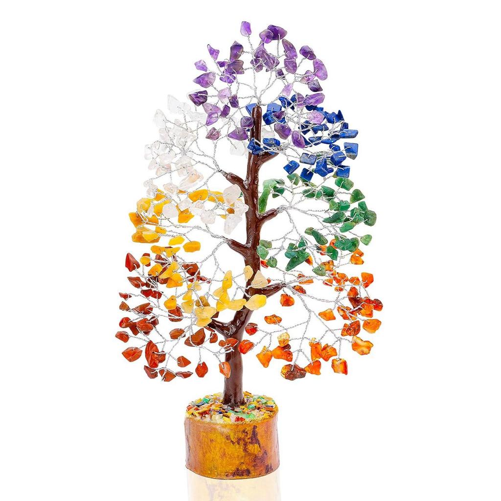 Seven Chakra Gemstone Tree for Chakra Balancing - Home Decor Showpiece - Gift for Women, Sister - Healing Crystal Bonsai for Positive Energy,