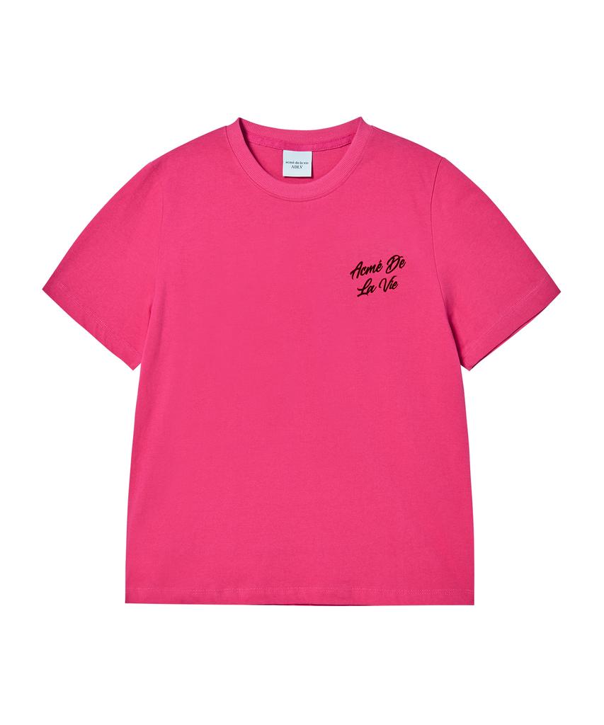 ACME DE LA VIE Woman Script Logo Printing Short Sleeve T-Shirt (3 Color)