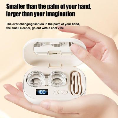 18000 RPM Ultrasonic Contact Eye Cleaning Case Rechargable Portable Lens Washer Kit with Tools,360 Degree Cleaning,USB Charging