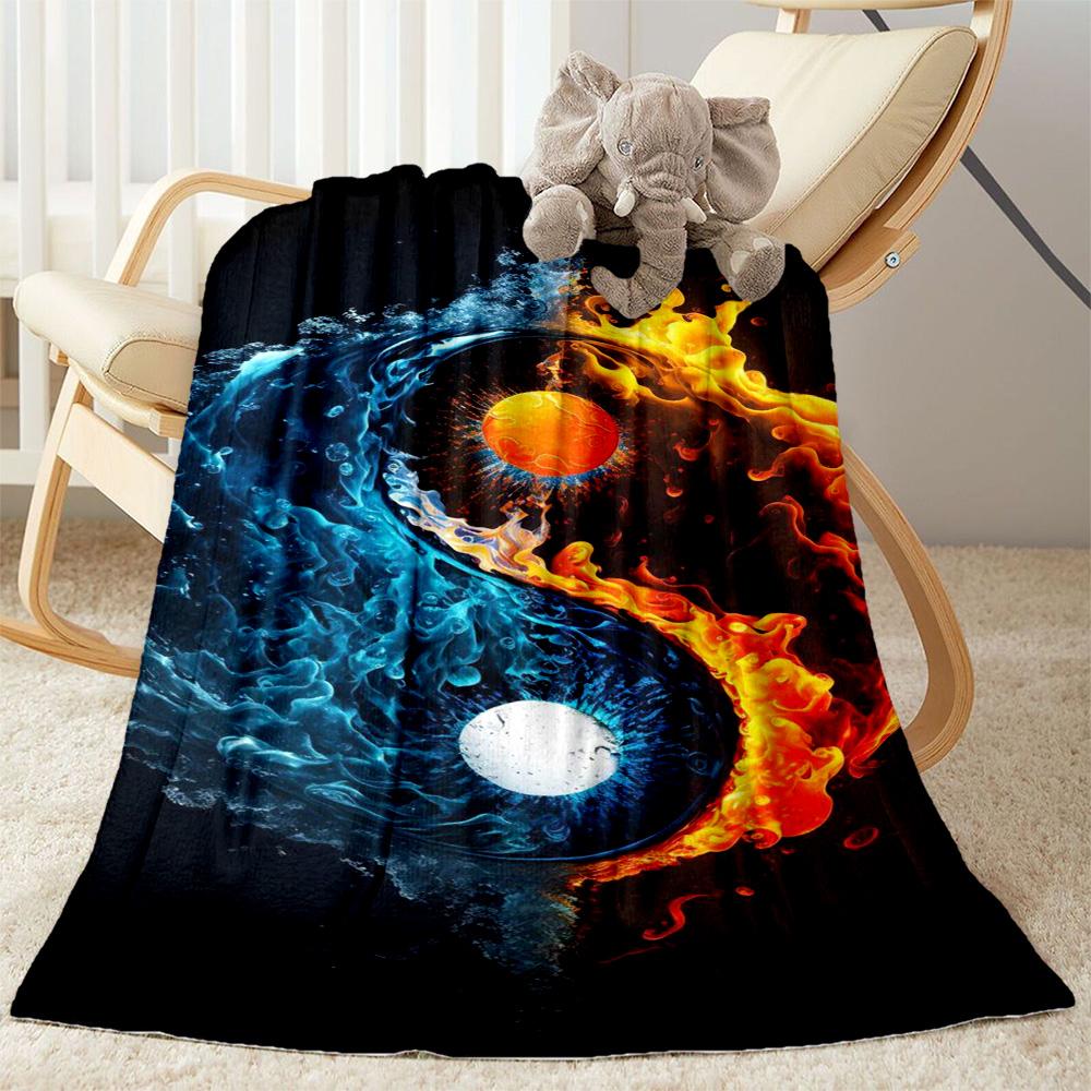 Yingyang Blanket Durable Comfort Perfect for Office Chair Office Picnics Four Seasons Universal Digital Print