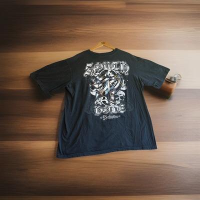 Cranii de la Polul Sud ; Tricou Negru 2XL Stil Affliction Cyber Grunge Unisex
