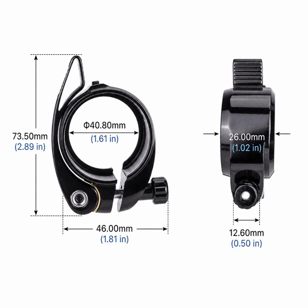 Aluminium Alloy Bike Seat Clamp Extended Bolt Design Quick Release Locking Clamp Folding Bikes