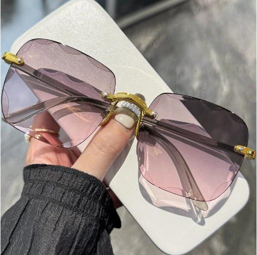 Square Sunglasses Woman Fashion Rimless Gradient Sun Glasses Brand Designer Sun Glasses for Women