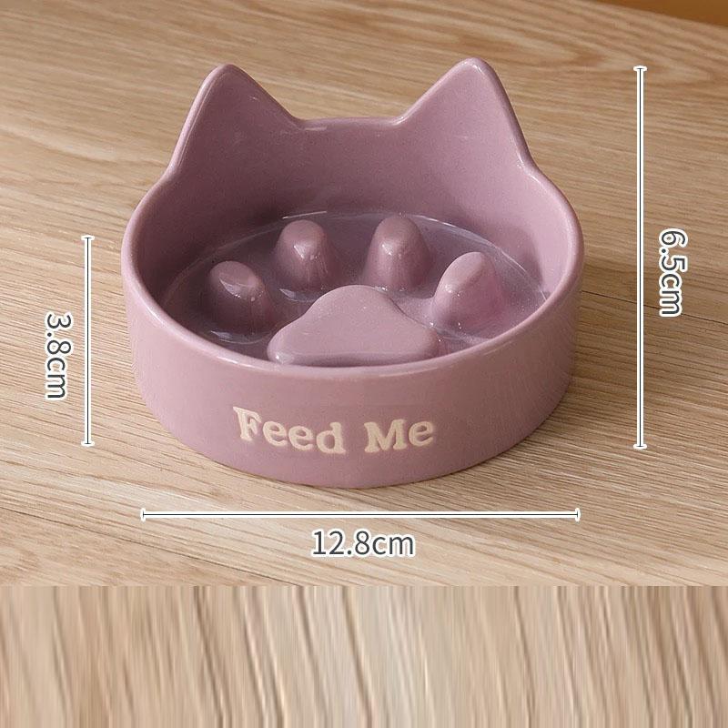 Creative Ceramic Anti-Choking Slow Eating Dog And Cat Bowl with Wooden Frame, Large Bore Dogs Food Bowls, Pet Supplies, 1Pc