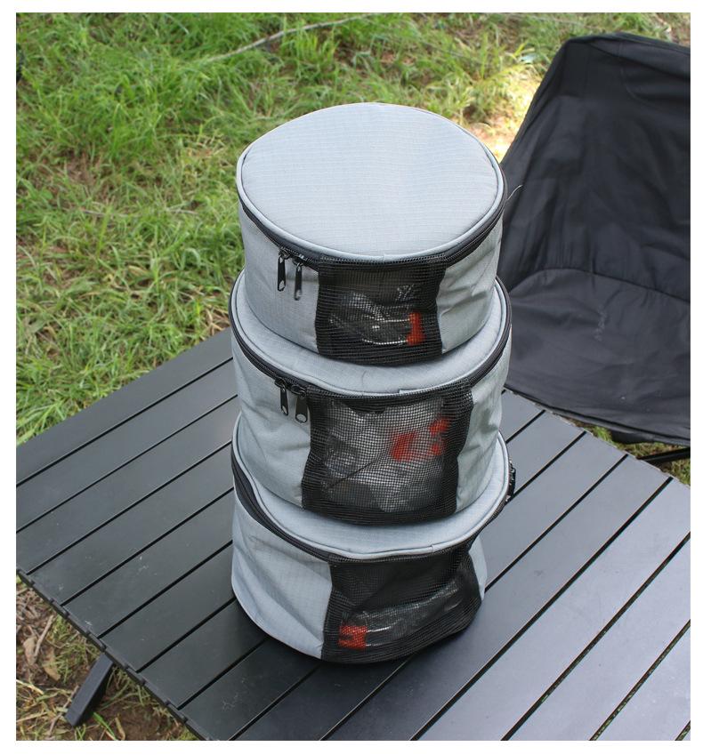 Portable Camping Cookware Set with Tableware Storage Bag