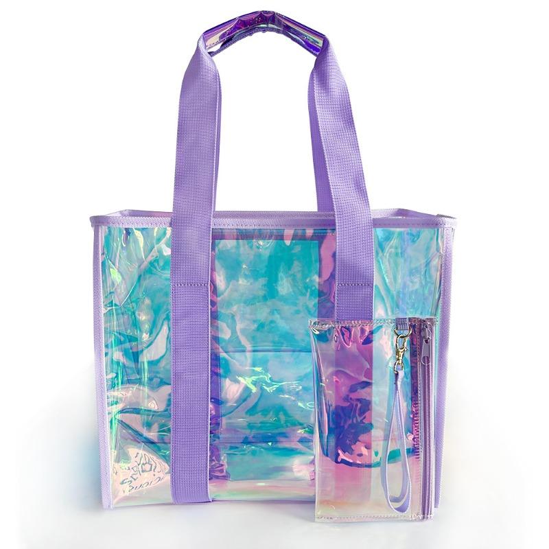 

2pcs Women s Large Capacity Handbag Crossbody Bag Portable Tote Bag Waterproof Jelly Bag Beach Bag