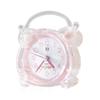 Cute Crystal Transparent Alarm Clock Children Student Creative with Night Light Bedroom Dormitory Desktop Clock
