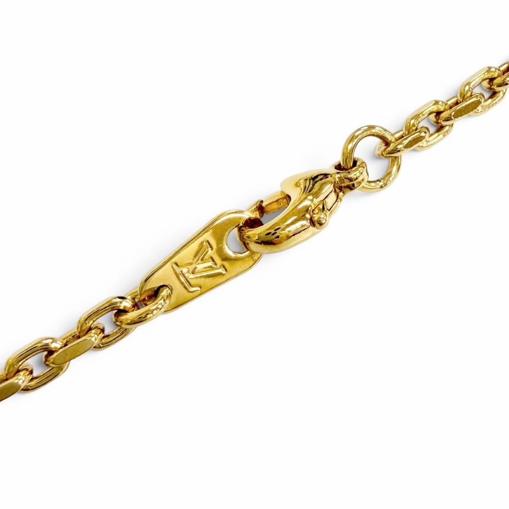 Excellent LOUIS VUITTON Necklace Chain LV Yours Monogram flower gold mens M02740 Used