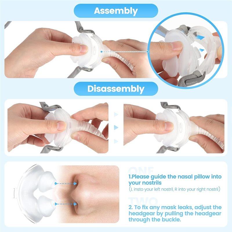 Náhradní měkké lehké silikonové dvouplášťové nosní polštářky 2 ks Pro příslušenství k CPAP masce Resmed Airfit P10 L