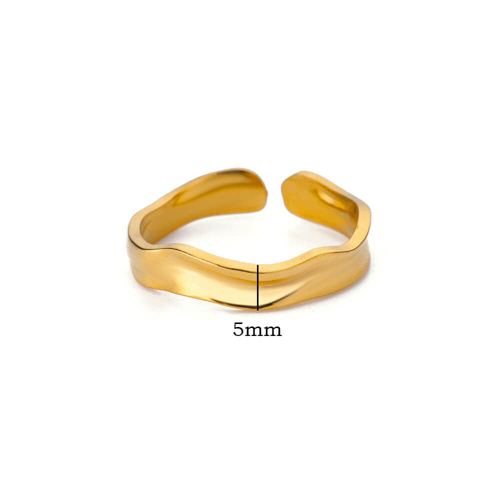 Stainless Steel Minimalist Texture Open Rings For Women Gold Wedding Aesthetic Ring Trendy Korean Accessories anillo