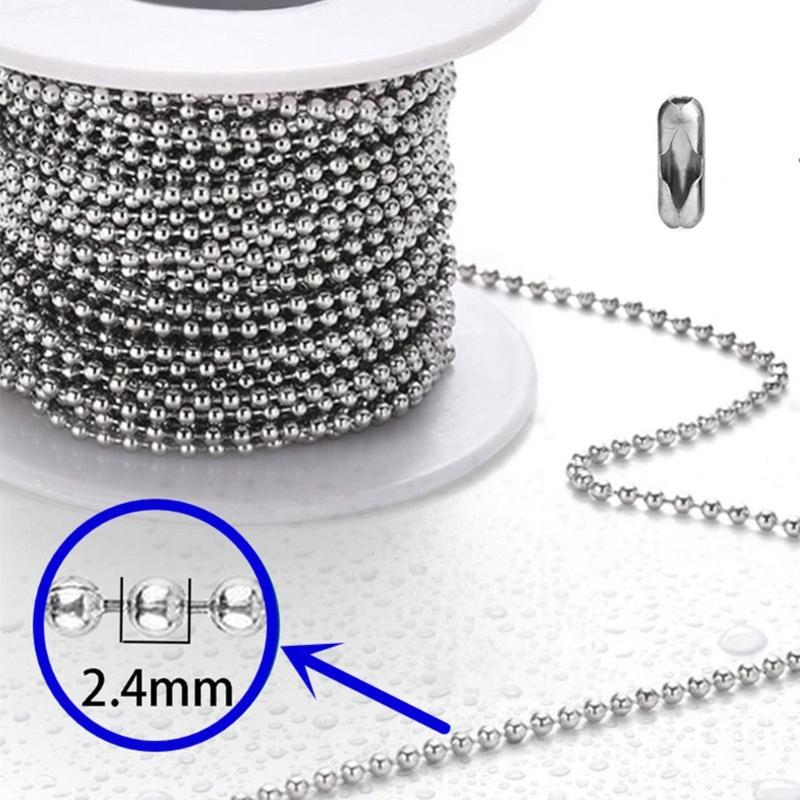 Fashionable Sturdy Stainless Steel Bead Chain Belt with 50 Adjustable Waist Buckles for Trendy Casual Daily Wear