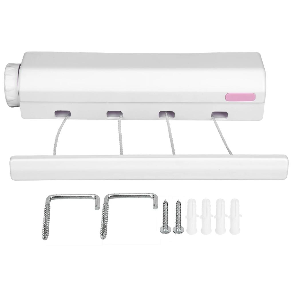 Retractable Indoor Clothesline Drying Hanger Wall Mounted Clothes Drying Rack Bathroom Invisible Clothesline With 4/5-Lines