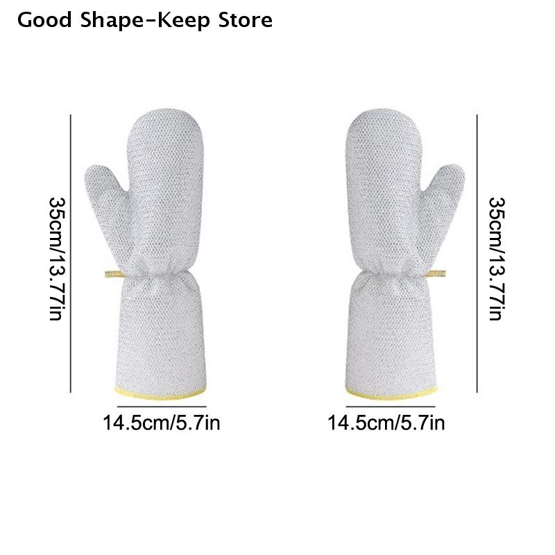 Waterproof And Heat-resistant, Thickened Silver-thread Dishwashing Gloves, And Wear-resistant Kitchen Cleaning Brush.