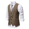 England Style Men's Suit Vests Fake Two Pieces Business Casual Waistcoats Vintage Mens Formal Dress Vest