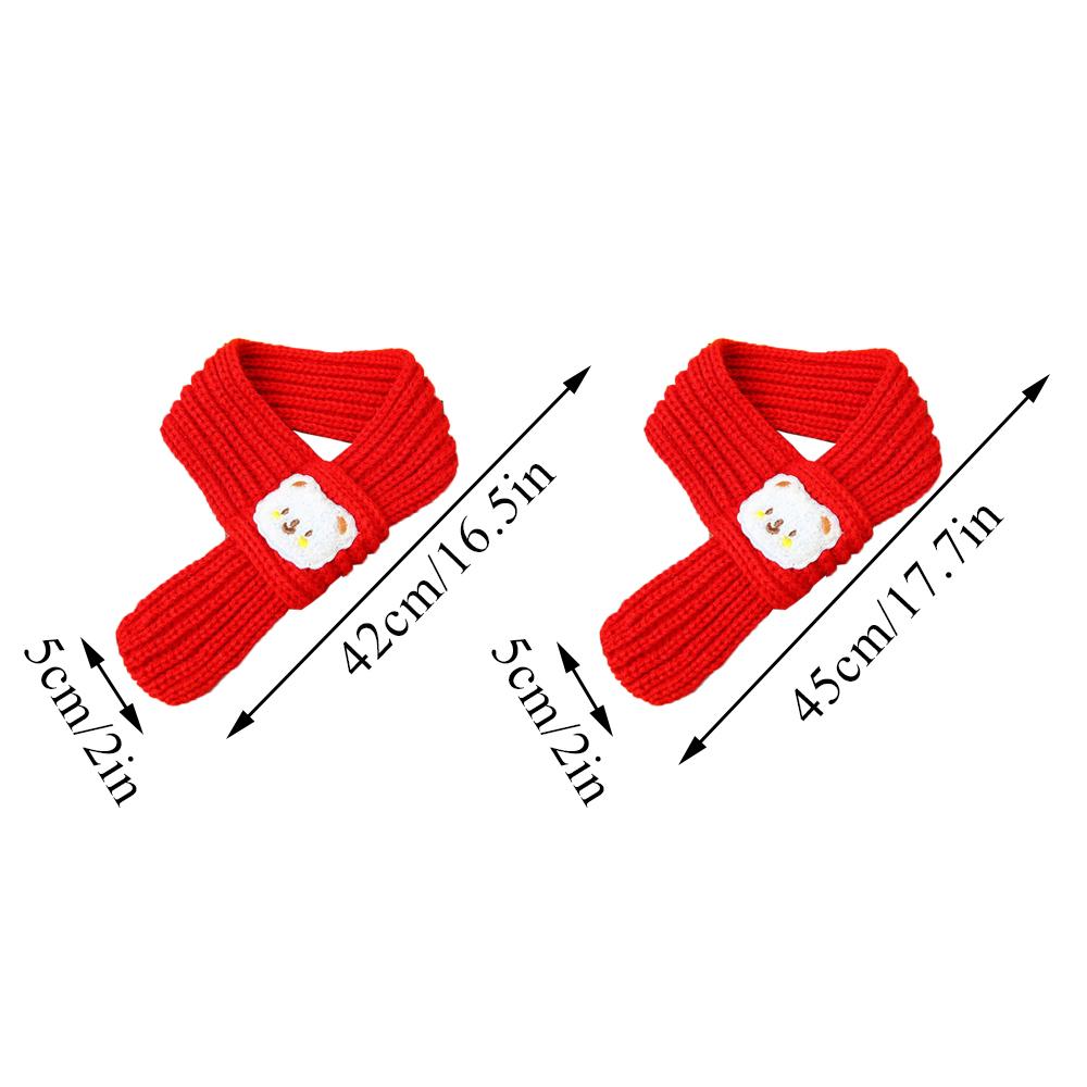 Red Pet Christmas Scarf Cat Dog New Year Bear Warm Scarf Pet Winter Knitted Scarf Cat Collar Puppy Accessories Bow Ties for Dogs