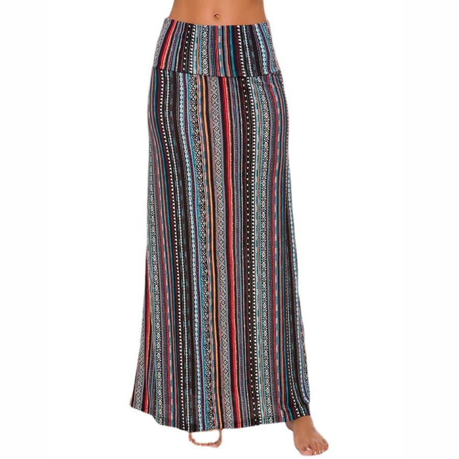 Summer Women's Leopard Print High Waist Long A-Line Maxi Skirt Bohemian Dress