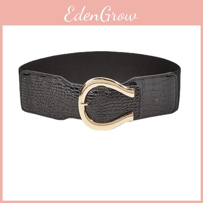 Fashion Gold Buckle Decoration Casual Wide Waist Belt For Fashionable Women