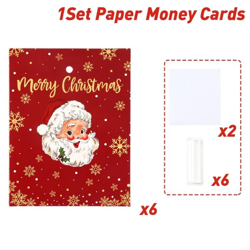 Christmas Santa Money Holder Greeting Card Practical Cash Gift Solution for Christmas Present Exchanging