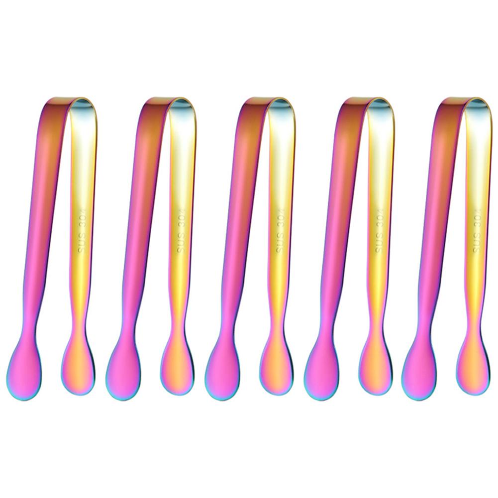 5Pcs Mini Sugar Tongs Stainless Steel 4.3Inch Ice Cube Clips Foods BBQ Clips for Tea Party Coffee Bar