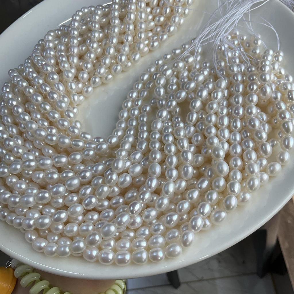 5-6mm Freshwater Pearl Necklace: Smooth, Bright, Fine Luster, Slight Blemishes - Perfect for DIY Jewelry Making.