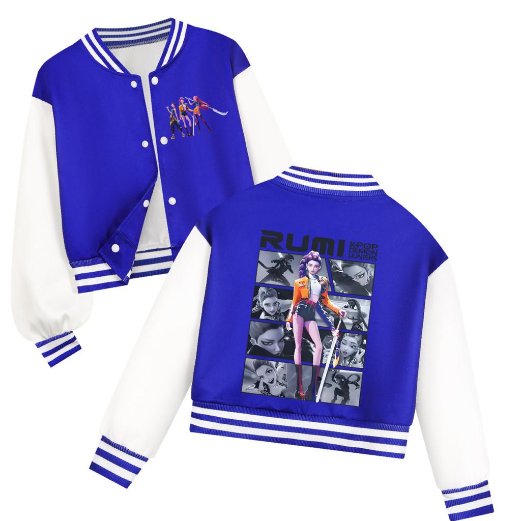 

Kids Girls Anime Cartoon POP Singer Super Star Rumi Zoey Mira Printed Casual Long Sleeves Baseball Jacket Coat 110cm синій