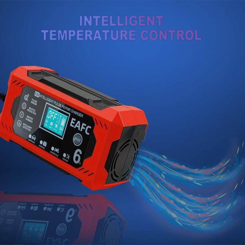 12V 6A Car Battery Charger Smart Battery Trickle Charger 12V Battery Maintainer for Car, Truck Motorcycle Lawn Mower Marine Lead Acid Charger
