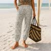 Hosen für Damen, lässig, Sommer, Strand, bedruckt, elastisch, lockere Hose