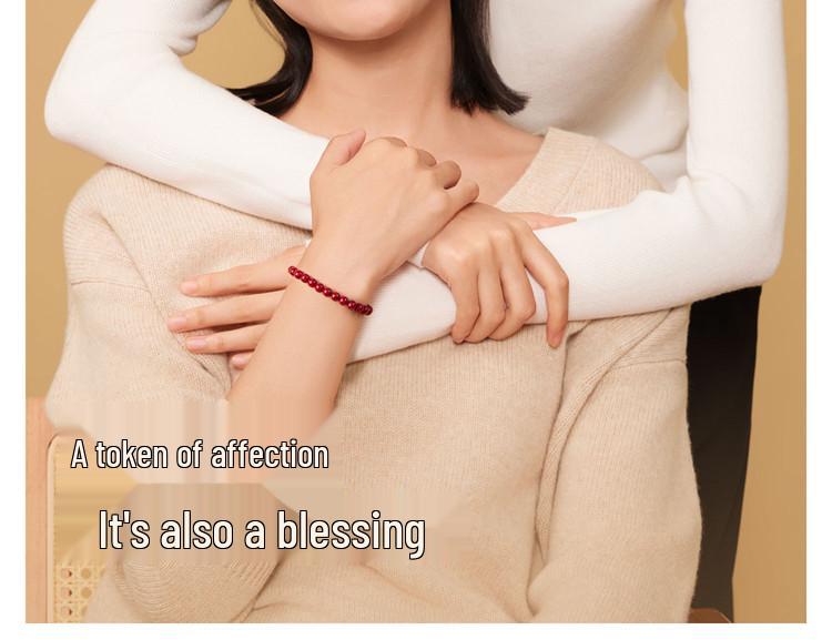 Guizhou Tongren Fully Translucent Natural Cinnabar Bracelet