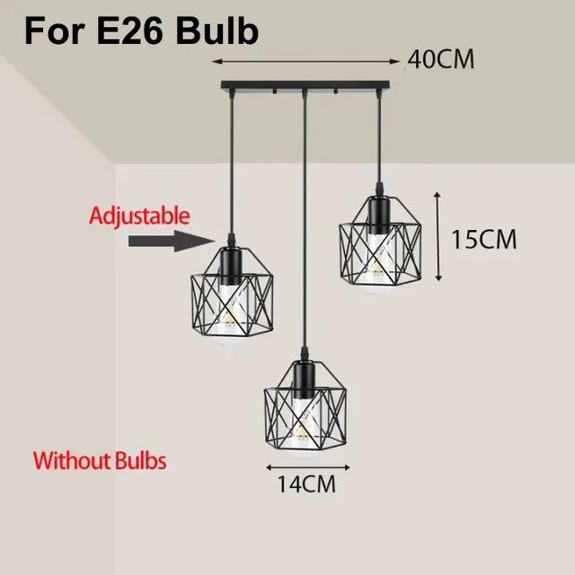 Led Ceiling Pendant Lights Fixture Vintage Hanging Lamp for Ceiling Chandelier Light Indoor Room Decor Metal Cage Pendant Lamp