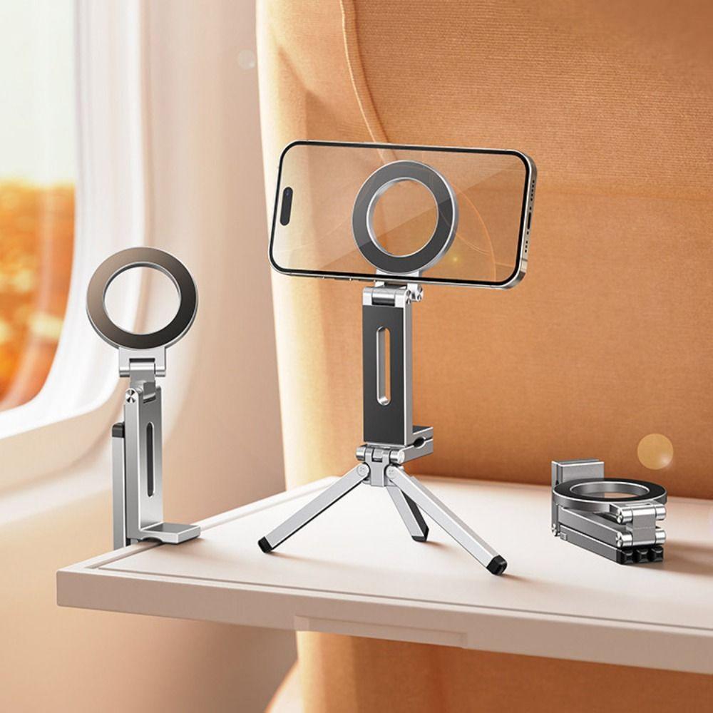 Strong Adsorption Phone Tripod Angle Adjustable Phone Handle Creative Magnetic Phone Holder  Vlog