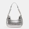 Charm Magnetic Field Niche Chain Denim Armpit Bag New High-end Style Spicy Girl Style Silver Shoulder Crossbody Bag