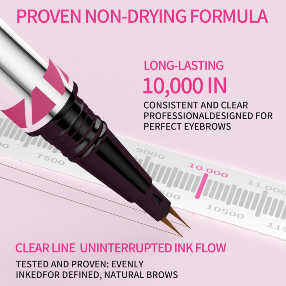 Waterproof Dual-Ended Eyebrow Pen and Eyebrow Brush