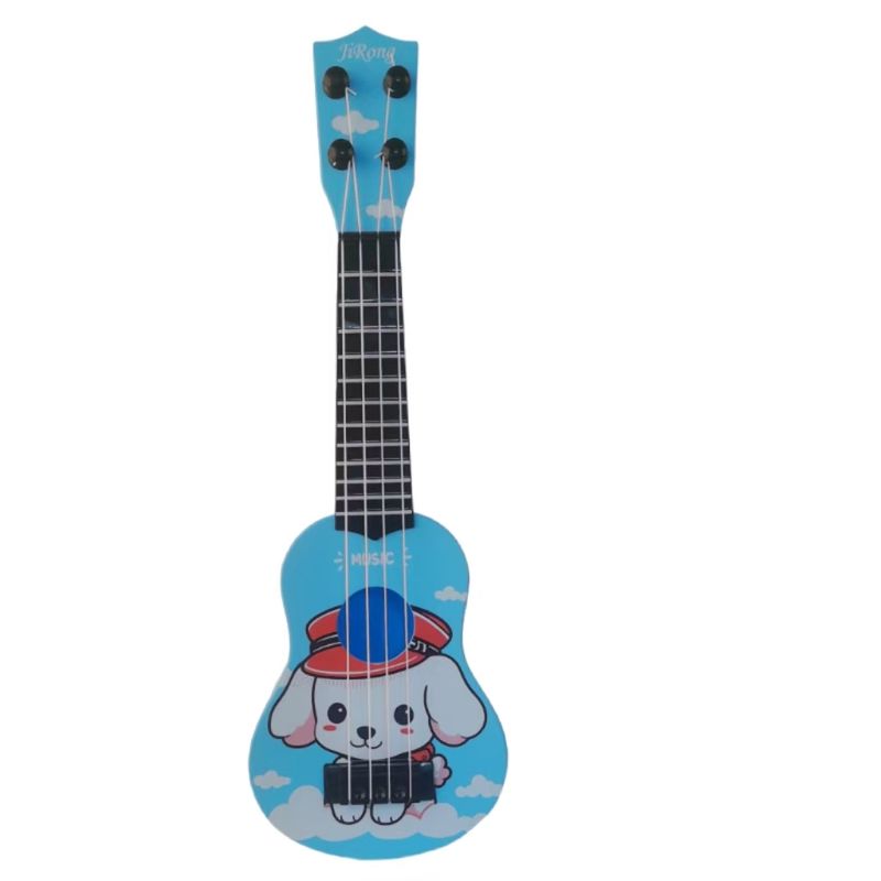 

Artificial Medium Baby Plastic Toys Kids Music 36cm cartoon blue ukulele