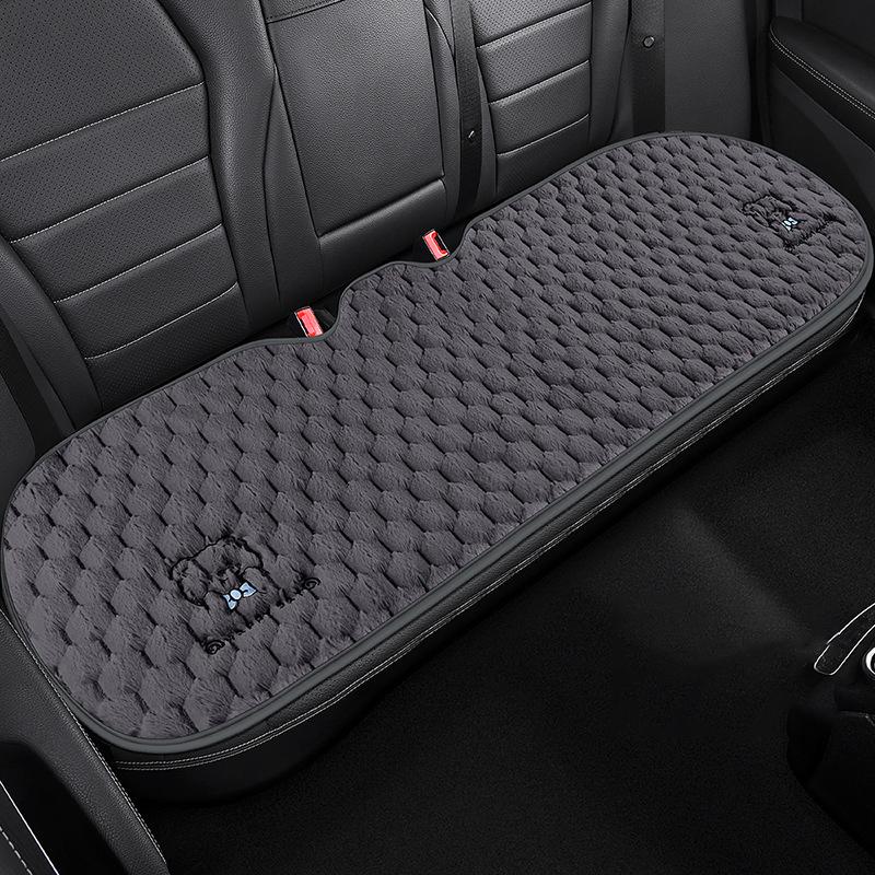 New Cartoon Bear Car Seat Cushion Winter Plush Warm Thickened Anti-slip Seat Cover Cute Ladies Universal Car Accessories