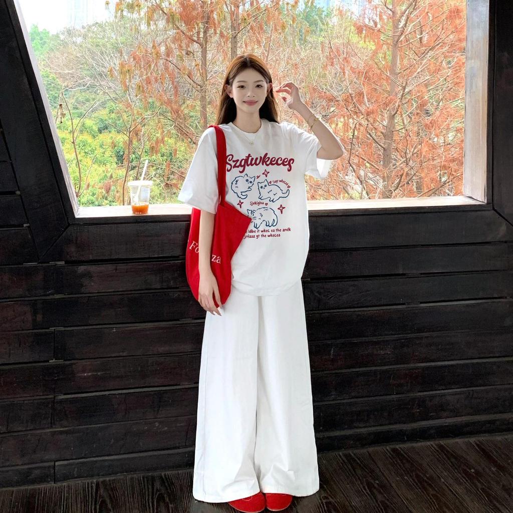 2026 Summer American Retro Plus Size Women's Casual Printed Short Sleeve T-shirt
