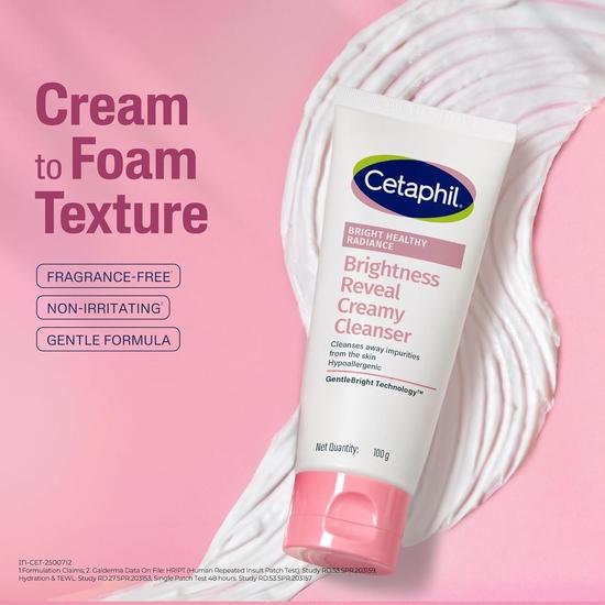 Cetaphil Cremă de curățare Brightness Reveal - 100 g| Gel de curățare facială pentru ten neuniform| Niacinamidă, Narcisă de mare| Fără parfum