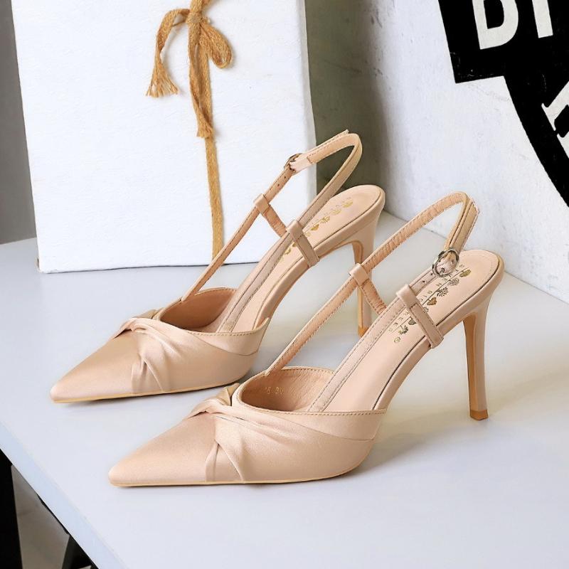 Fashion Women Vulcanized Shoes Elegant Party High Heels Thin Heel Bow Hollow Back Strap Super High Heel Pumps127