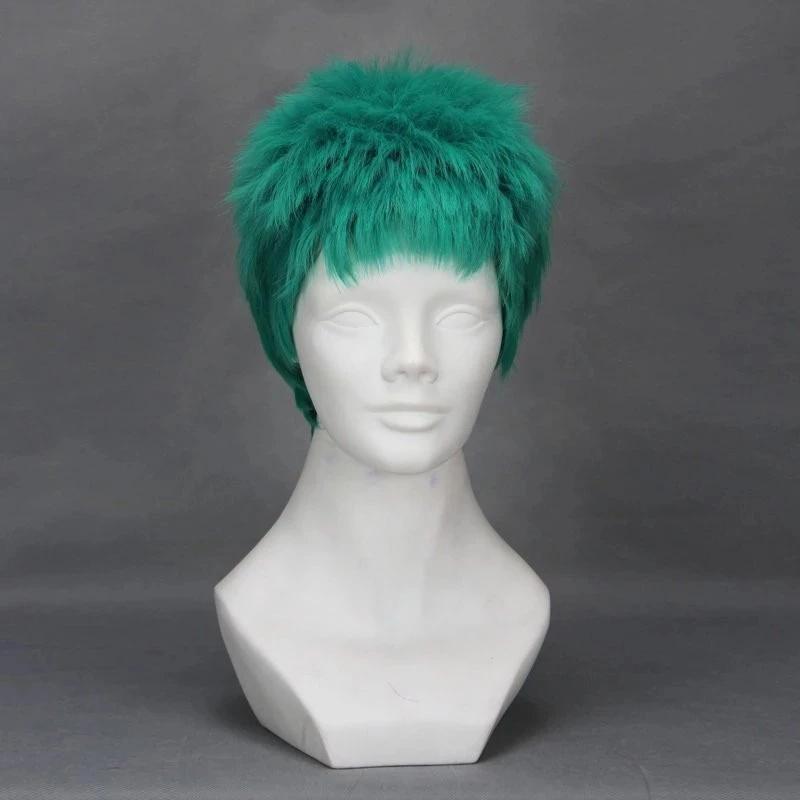 Roronoa Zoro Cosplay Paruka Anime Krátká Zelená Nadýchaná Tepelně Odolné Syntetické Vlasy Paruky + Síťka na Paruku