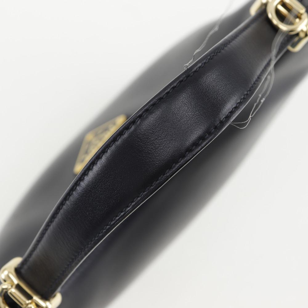 Prada Arche Shoulder Bag 1BC194 2WAYShoulder Hobo Bag Black Calfskin Women Used