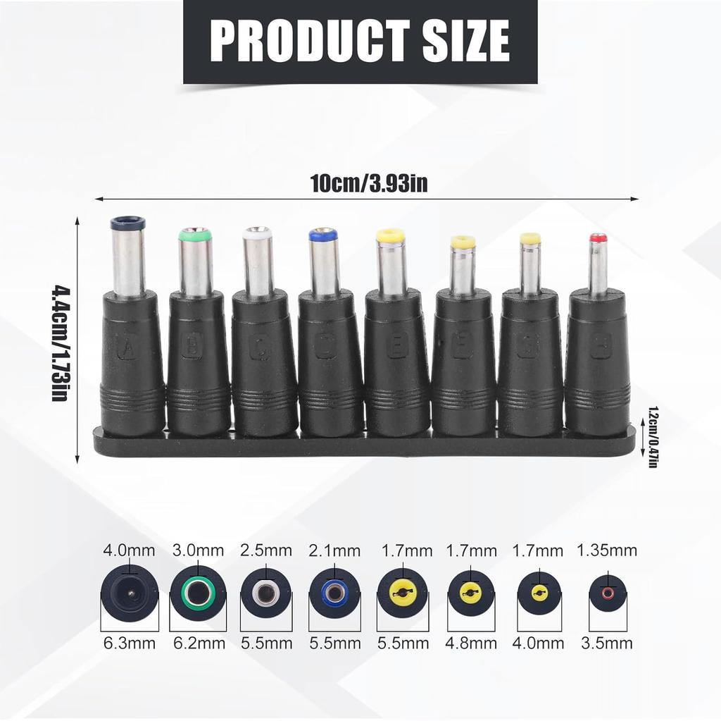 DC Adapter Connectors DC Barrel Jack Plug Power Adapter 5.5x2.1 mm Female to Male Adapter Tip for Monitor Webcam Router Laptop
