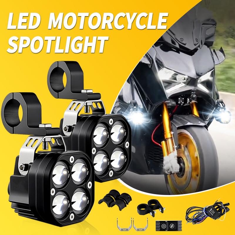 

1 Set Motorcycle LED Auxiliary Spotlight Headlights For YAMAHA XMAX X-MAX 400 NVX AEROX QBIX 125 155 250 300 400 Hi/Lo Beam 80W