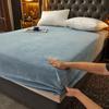 Autumn and Winter A-Class Milk Velvet Bed Sheet Solid Warm Cozy Mattress Protective Cover Bed Linen Protector Fitted Sheet Winter Keep Warm