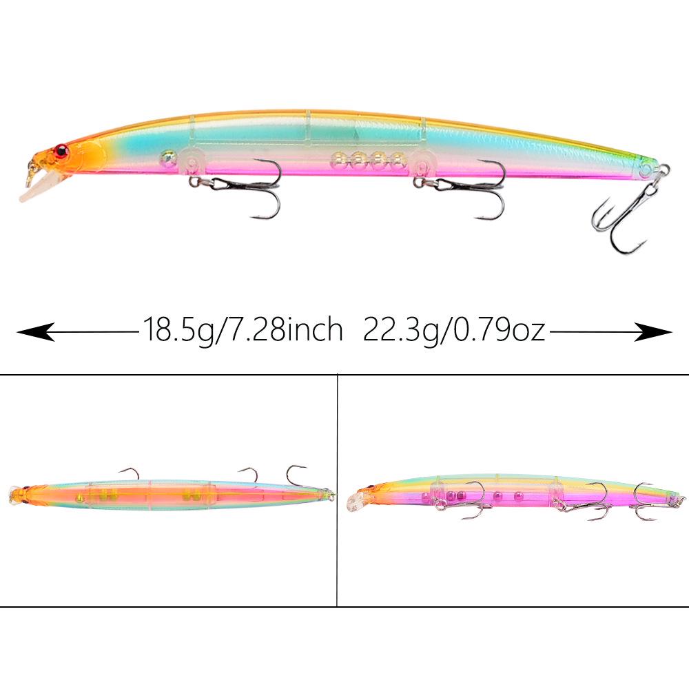 18.5cm Silver/Black Carp, Bass & Mandarin Fish Floating Minnow Popper Lure - 22.3g