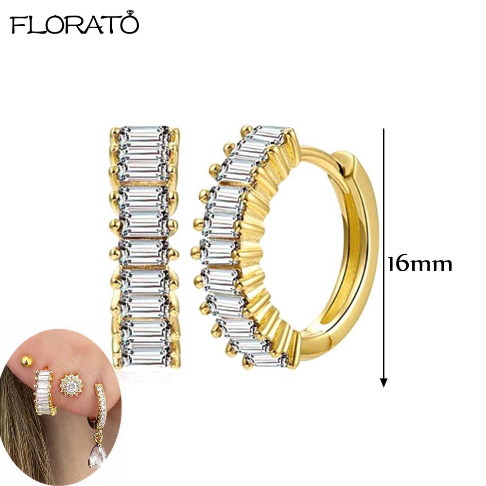 925 Silver Needle 11/13mm Small Hoop Earrings for Women Circle Piercing Huggie Earrings Multicolor Zircon Earrings Party Jewelry